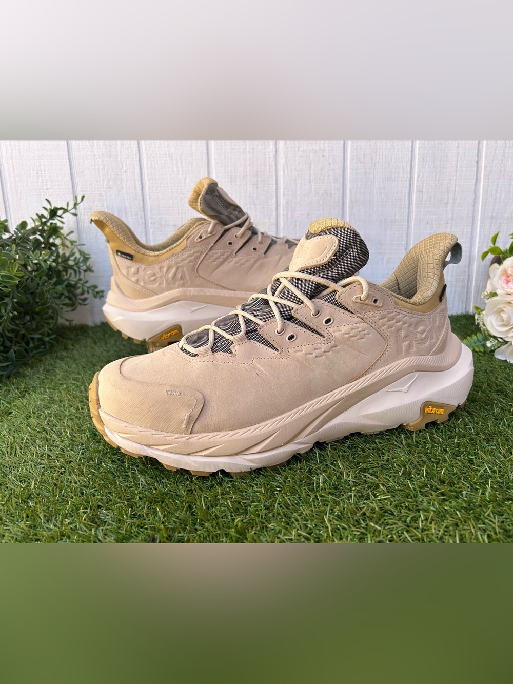 Hoka Beige and Gold Trekking Sneaker - Picture 7 of 16